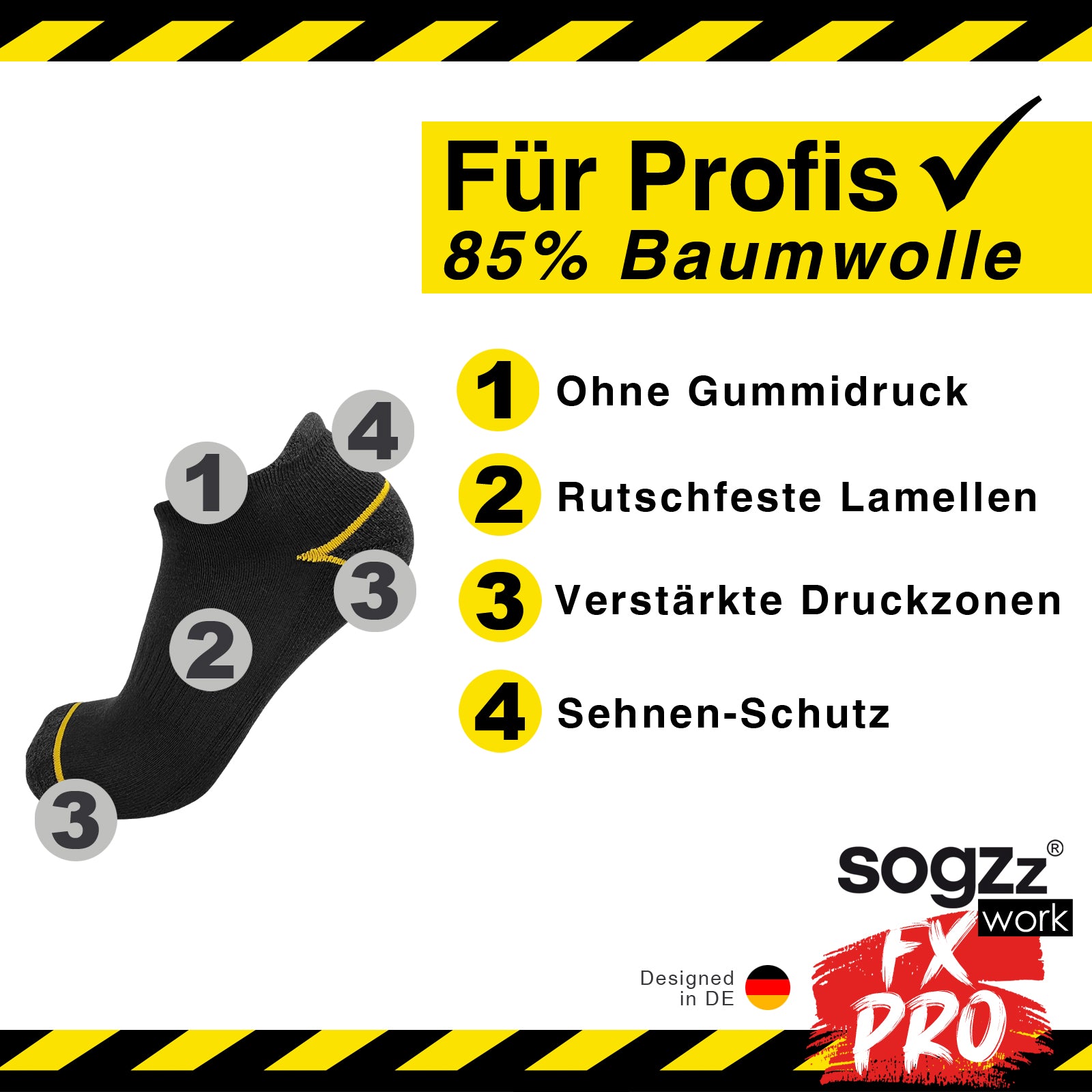 Arbeitssocken FX PRO kurz | 4 Paar | Herren