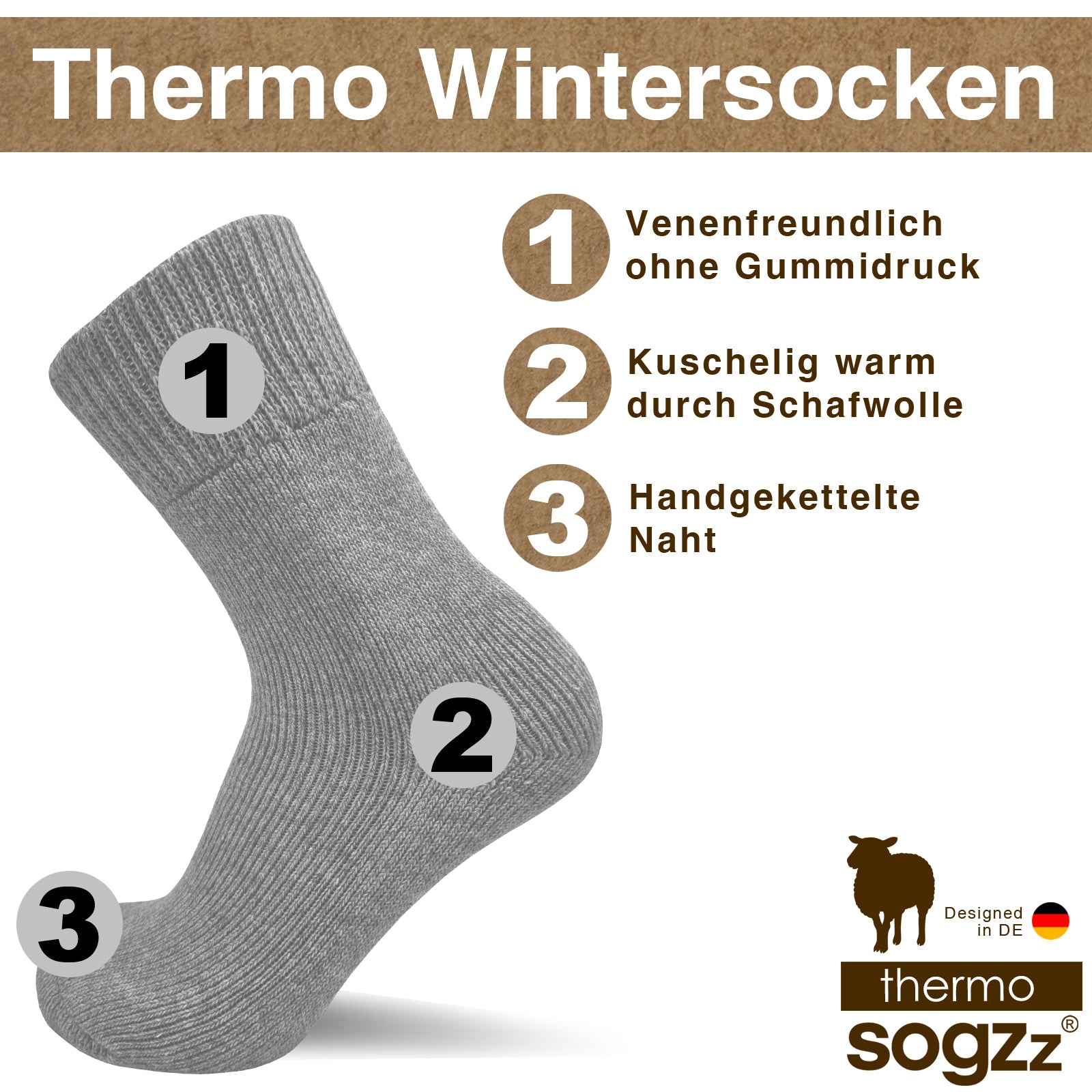 Warme Thermosocken | 2 Paar | Unisex