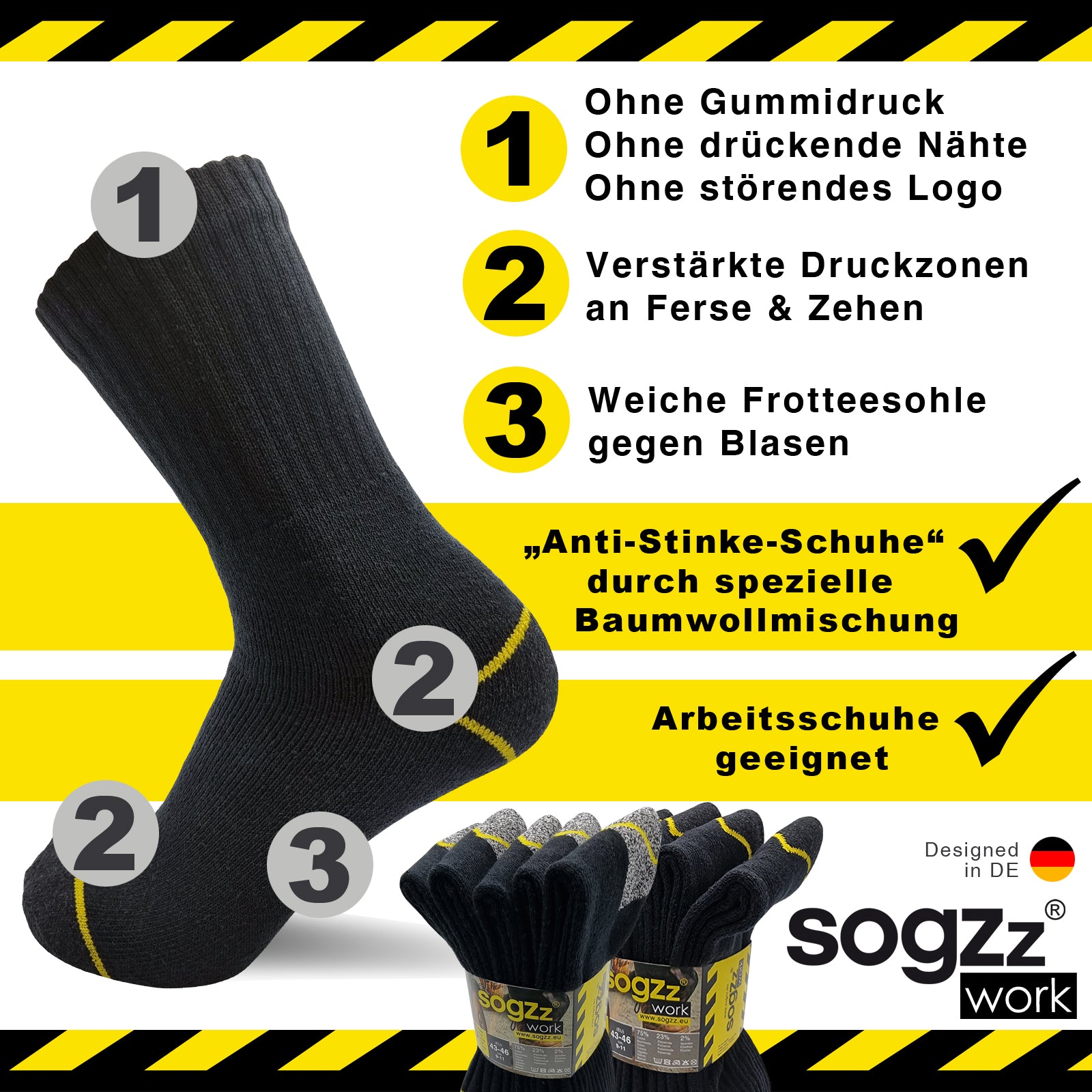 Arbeitssocken | 10 Paar | Herren