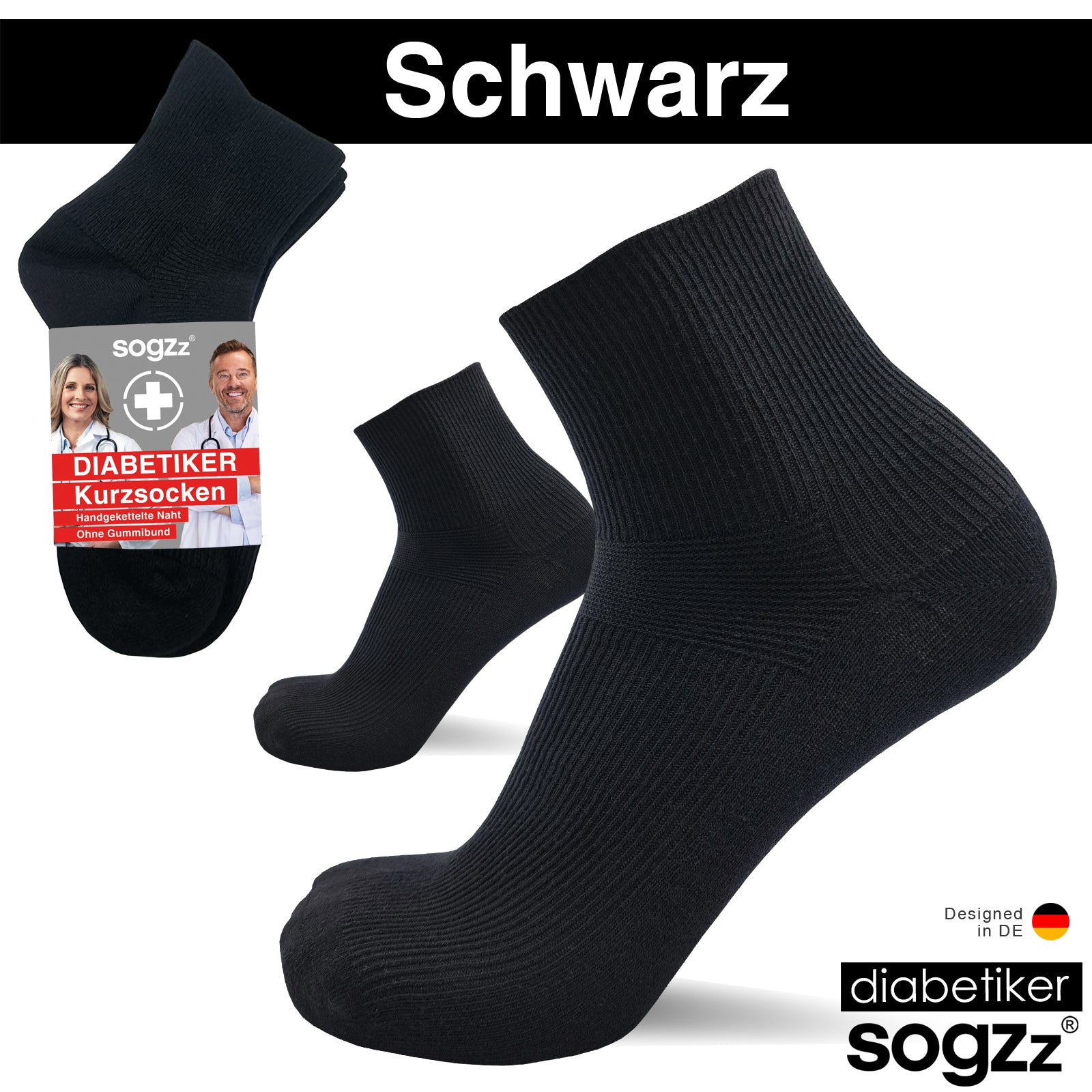 Diabetiker Socken kurz | 6 Paar | Unisex