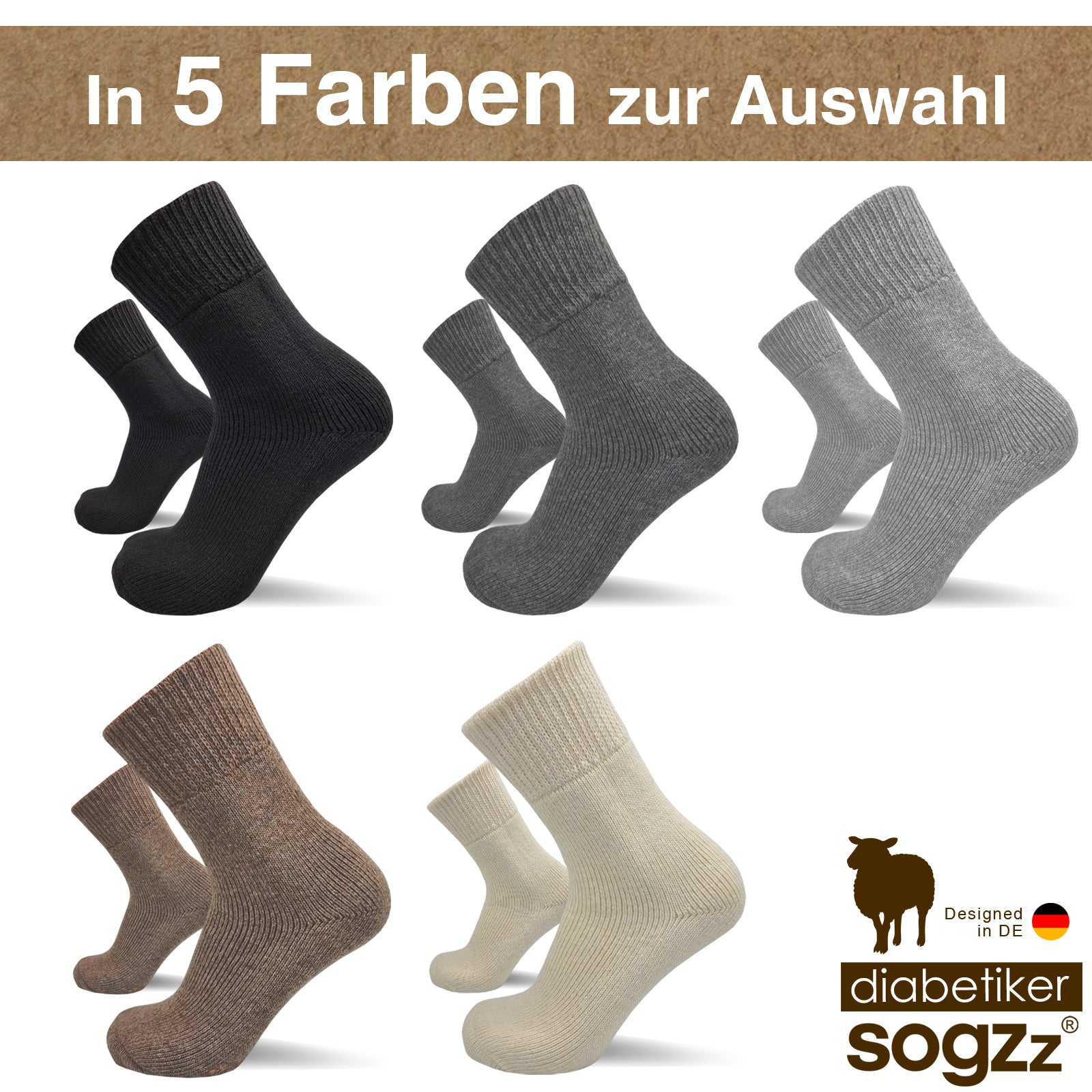 Warme Diabetiker Socken | 2 Paar | Unisex