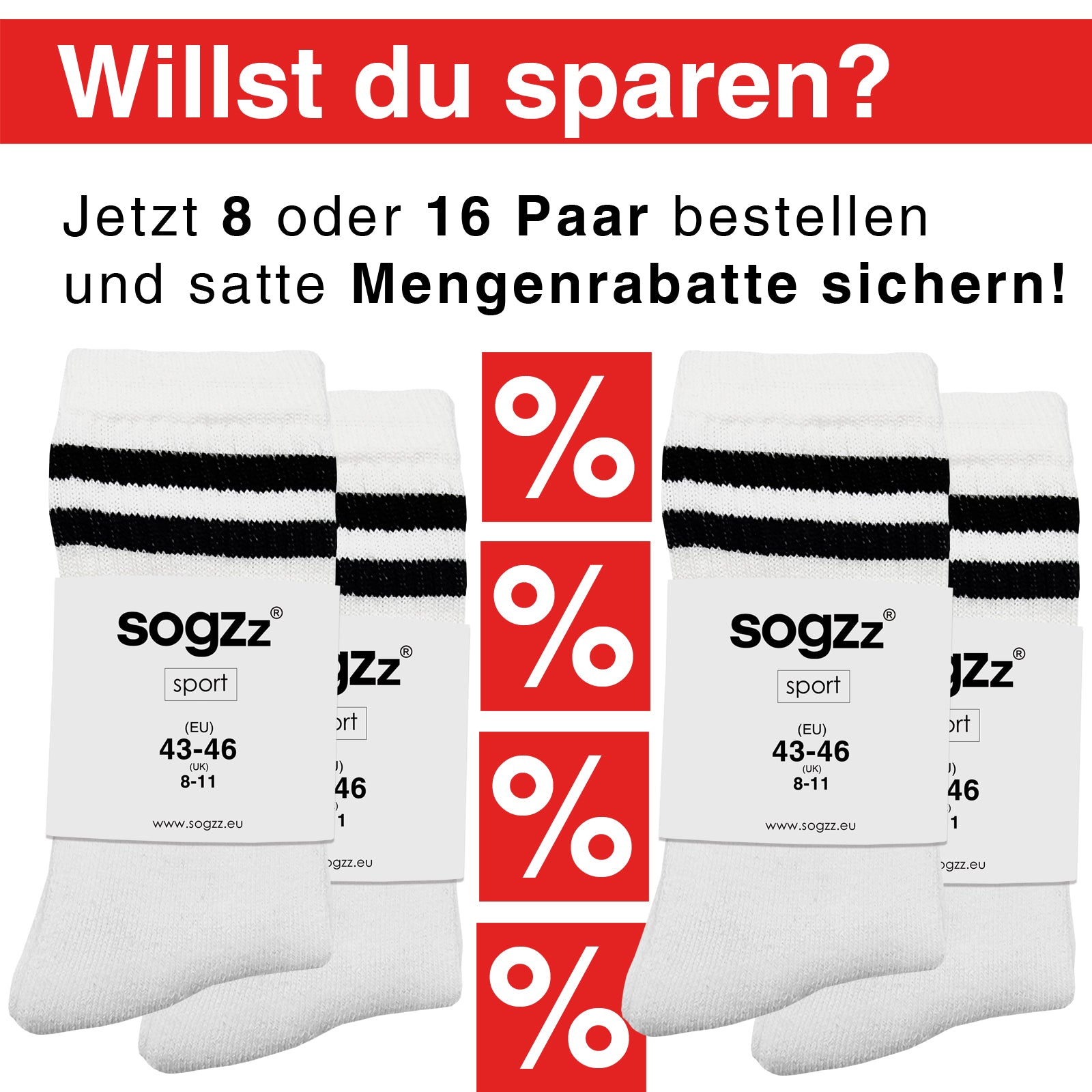 Retro Tennissocken | 4 Paar | Unisex