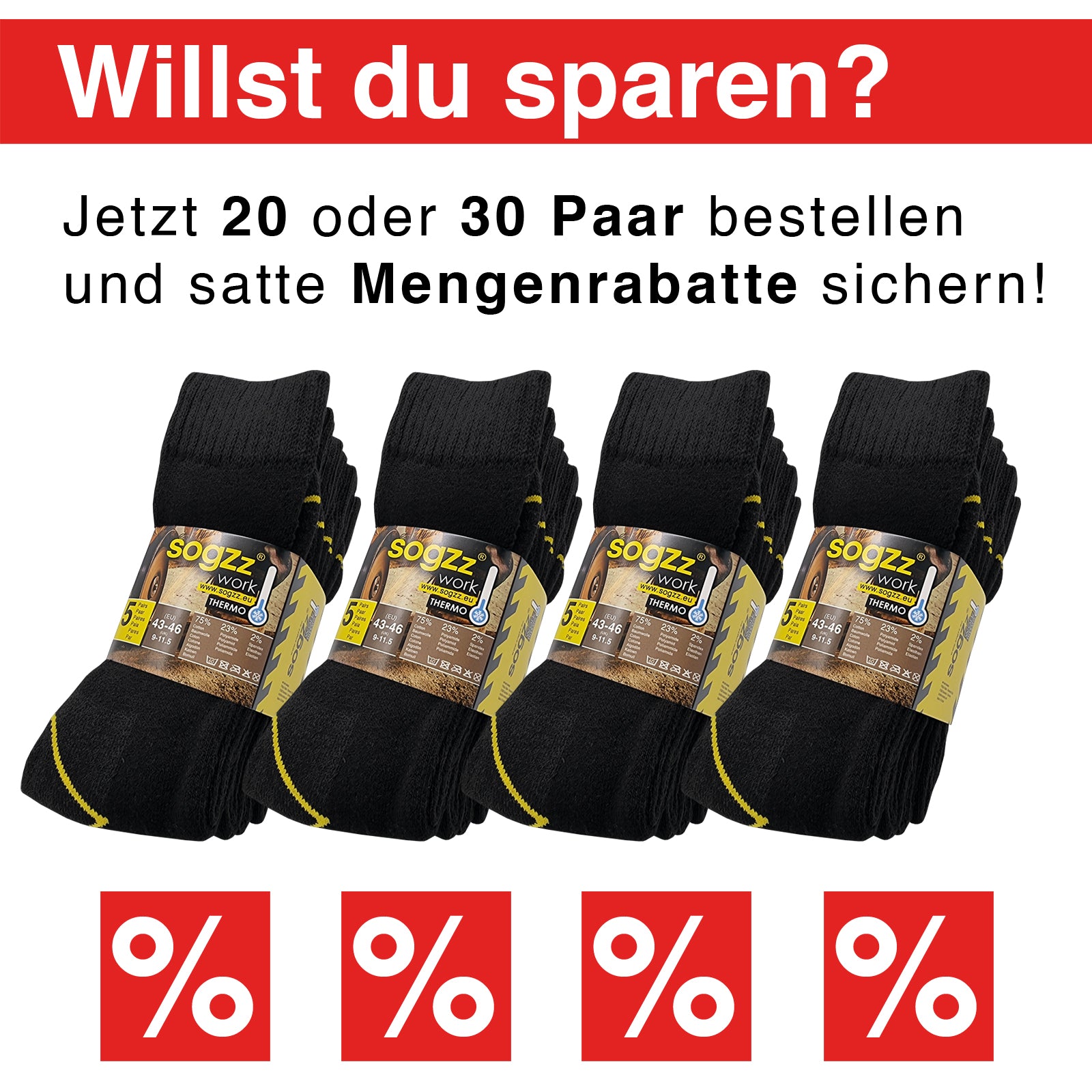 Thermo Arbeitssocken | 10 Paar | Herren