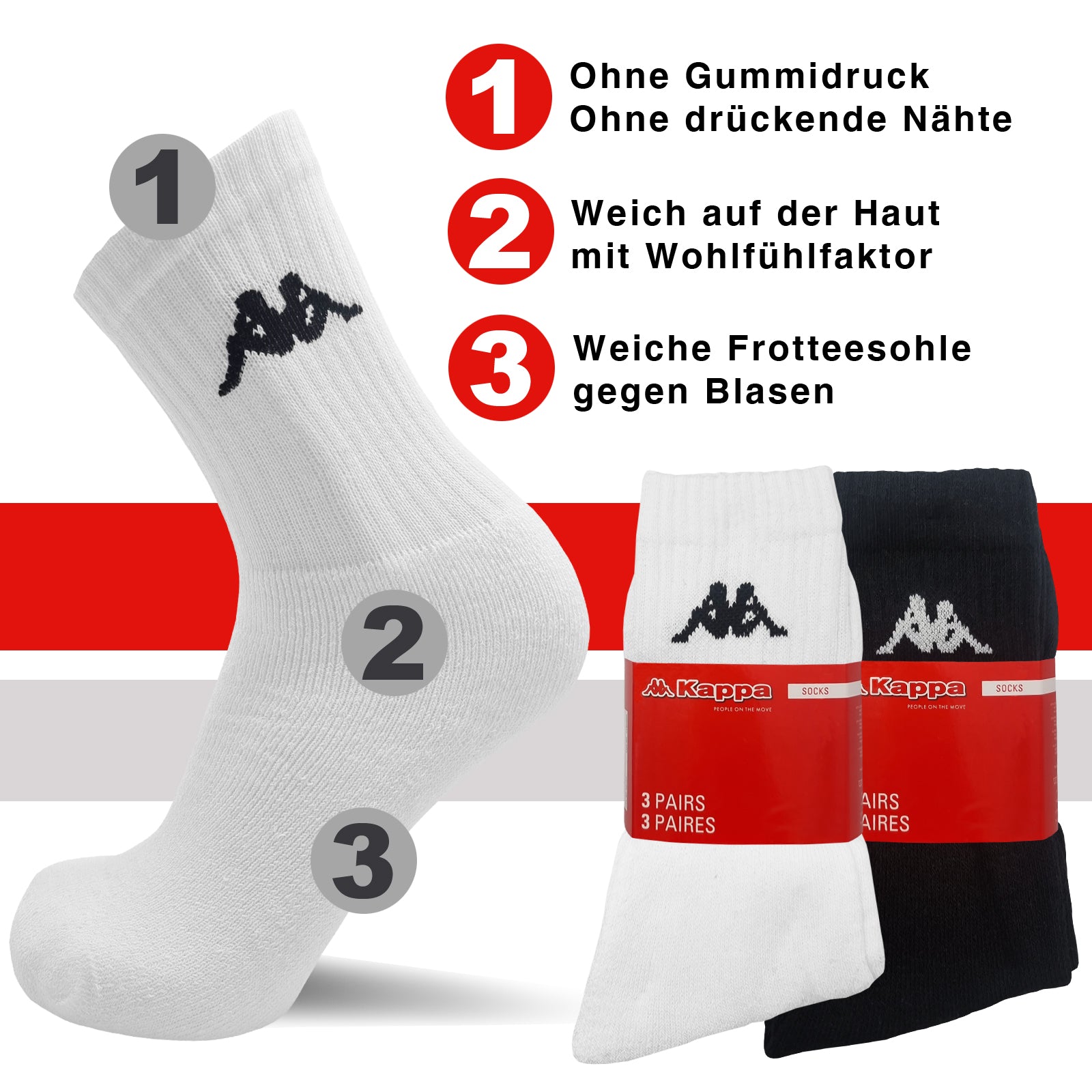 Kappa Tennissocken | 6 Paar | Unisex